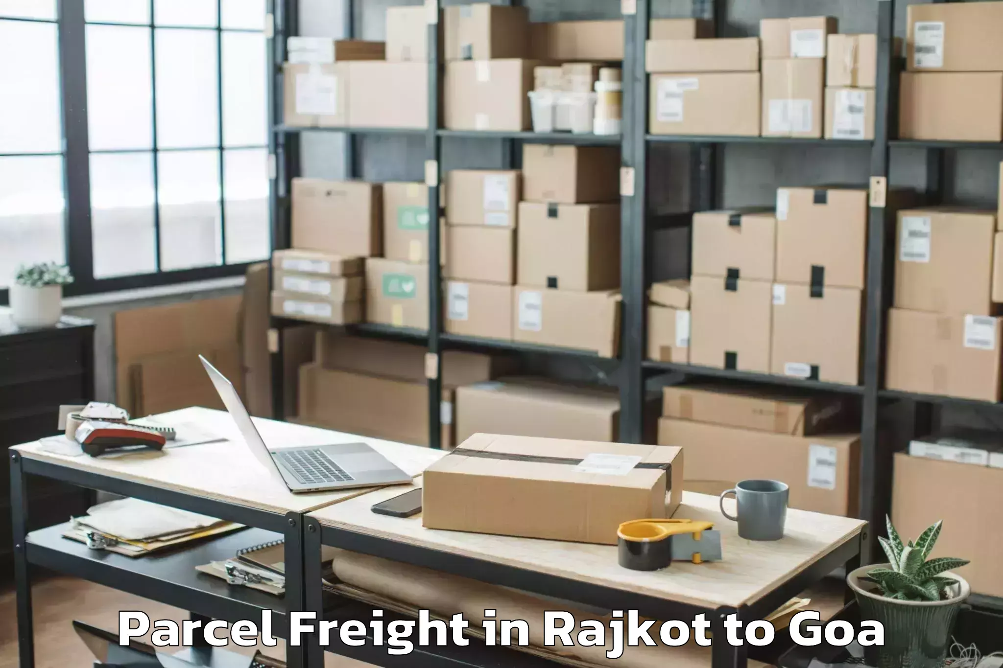 Quality Rajkot to Morjim Parcel Freight